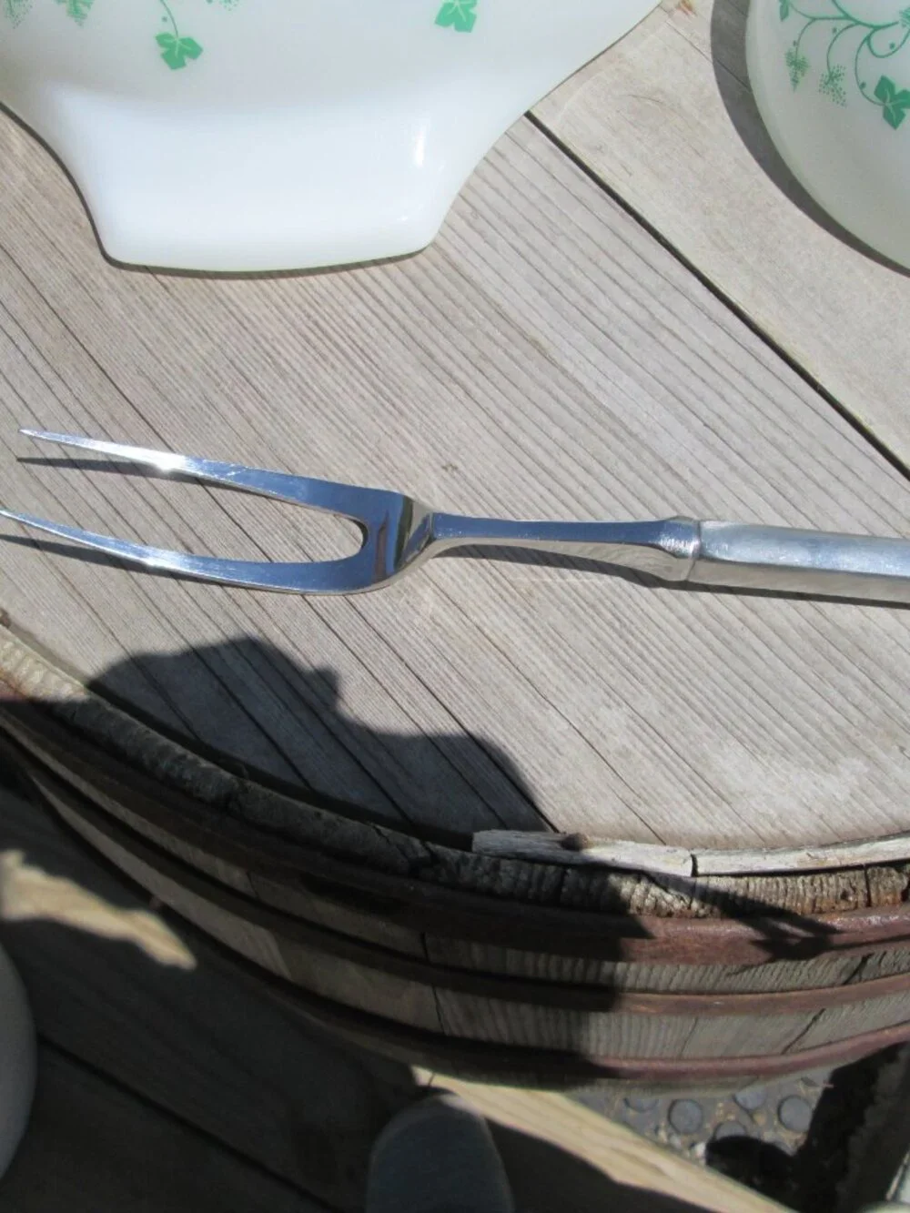Ecko Japan MCM stainless ornate 11 in meat fork